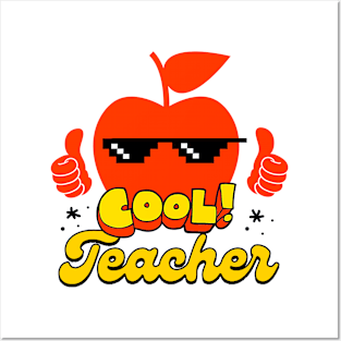 Cool Teacher Life: Funny School Apple Graphic Posters and Art